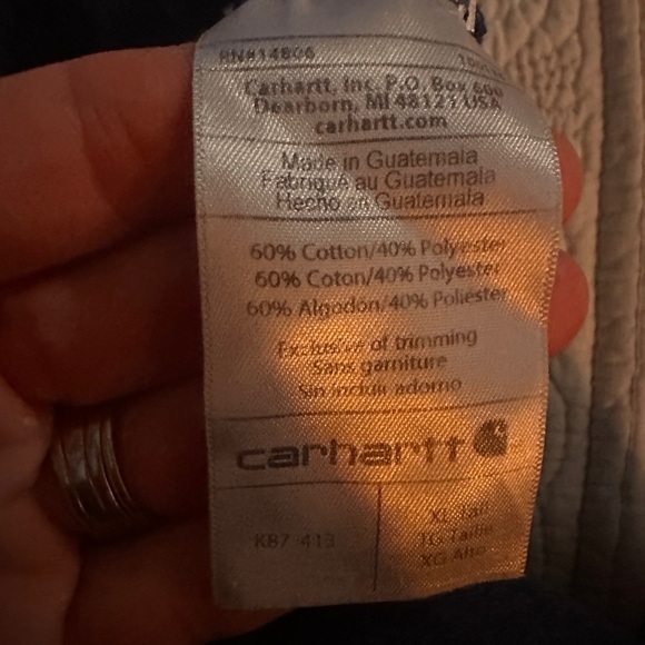 Carhartt Mens Navy XL TALL Short Sleeve Tee Outdoors Construction Utility Pocket - Picture 7 of 9